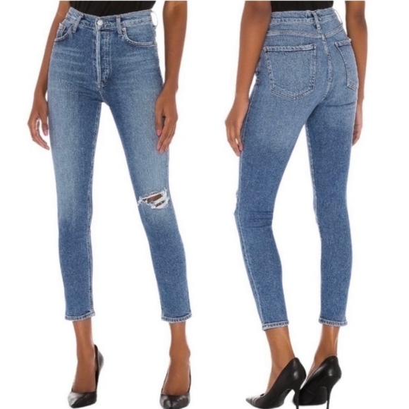 Agolde Nico High Rise Slim Skinny Jeans Cropped Ankle Stretch Button Fly 28 NWT - Picture 12 of 12